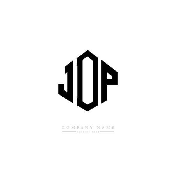 Jdp Letter Logo Design Polygon Shape Jdp Polygon Cube Shape — Stockový vektor