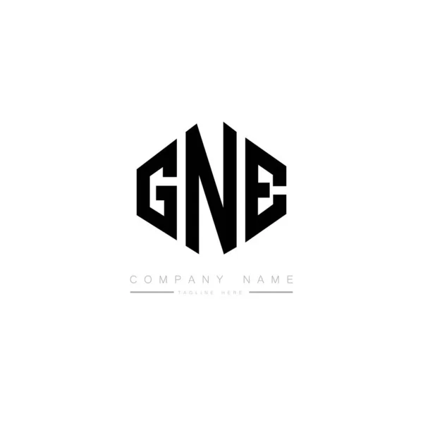 Gne字母标志设计与多边形 矢量标识模板白色和黑色的颜色 字母表 商业及地产标志 — 图库矢量图片