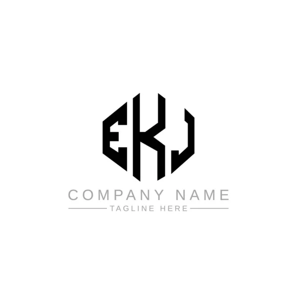 Ekj Letter Logo Design Polygon Shape Ekj Polygon Cube Shape — Stockvector