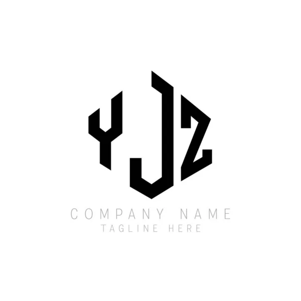 Yjz Letter Logo Design Polygon Shape Yjz Polygon Cube Shape — Stock Vector