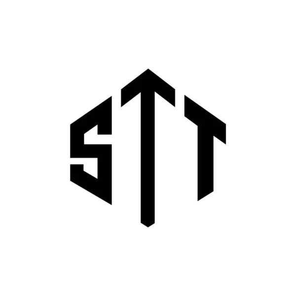 Stt Letter Logo Design Polygon Shape Stt Polygon Cube Shape — Stockový vektor
