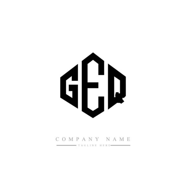Geq字母标识设计与多边形 矢量标识模板白色和黑色的颜色 字母表 商业及地产标志 — 图库矢量图片