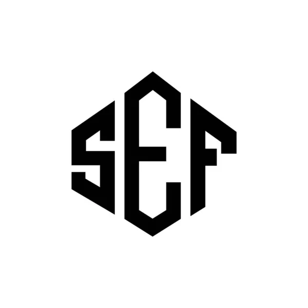 Sef Letter Logo Design Polygon Shape Sef Polygon Cube Shape — Vettoriale Stock