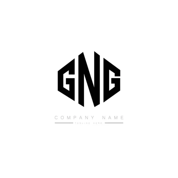 Gng字母标志设计与多边形 矢量标识模板白色和黑色的颜色 字母表 商业及地产标志 — 图库矢量图片