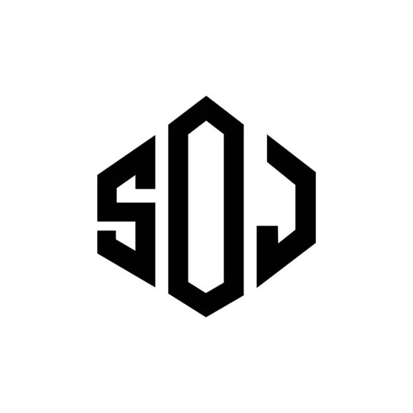Soj Logo Met Polygonale Vorm Soj Polygon Kubus Vorm Logo — Stockvector