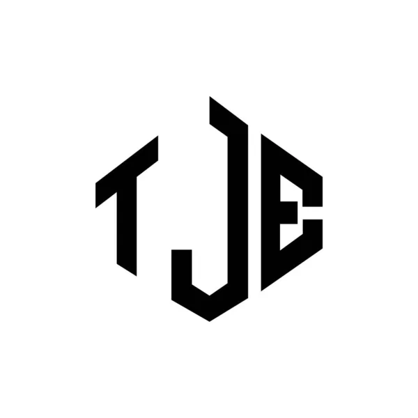 Tje Letter Logo Design Polygon Shape Tje Polygon Cube Shape — ストックベクタ