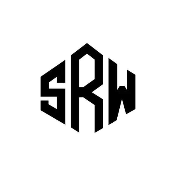 Srw Letter Logo Design Polygon Shape Srw Polygon Cube Shape — 스톡 벡터
