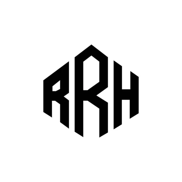 Rrh Letter Logo Design Polygon Shape Rrh Polygon Cube Shape — Vetor de Stock