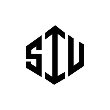 SIU letter logo design with polygon shape. SIU polygon and cube shape logo design. SIU hexagon vector logo template white and black colors. SIU monogram, business and real estate logo.