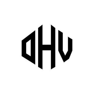 OHV letter logo design with polygon shape. OHV polygon and cube shape logo design. OHV hexagon vector logo template white and black colors. OHV monogram, business and real estate logo.