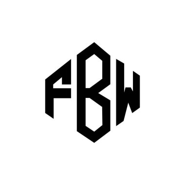 Çokgen şekilli FBW harf logosu tasarımı. FBW çokgen ve küp şeklinde logo tasarımı. FBW altıgen vektör logosu beyaz ve siyah renkler. FBW monogram, iş ve emlak logosu.