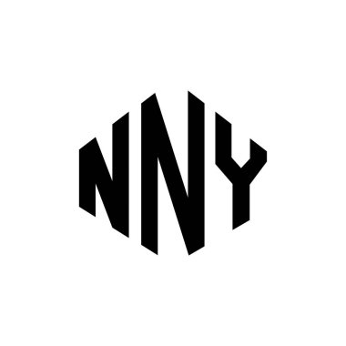 NNY letter logo design with polygon shape. NNY polygon and cube shape logo design. NNY hexagon vector logo template white and black colors. NNY monogram, business and real estate logo.
