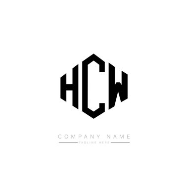 HCW letter logo design with polygon shape. HCW polygon and cube shape logo design. HCW hexagon vector logo template white and black colors. HCW monogram, business and real estate logo.