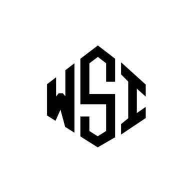 WSI letter logo design with polygon shape. WSI polygon and cube shape logo design. WSI hexagon vector logo template white and black colors. WSI monogram, business and real estate logo.