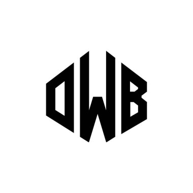 OWB letter logo design with polygon shape. OWB polygon and cube shape logo design. OWB hexagon vector logo template white and black colors. OWB monogram, business and real estate logo.