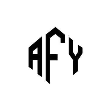 AFY letter logo design with polygon shape. AFY polygon and cube shape logo design. AFY hexagon vector logo template white and black colors. AFY monogram, business and real estate logo.