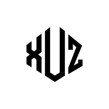 XUZ letter logo design with polygon shape. XUZ polygon and cube shape logo design. XUZ hexagon vector logo template white and black colors. XUZ monogram, business and real estate logo.