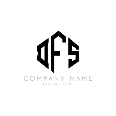 DFS letter logo design with polygon shape. DFS polygon and cube shape logo design. DFS hexagon vector logo template white and black colors. DFS monogram, business and real estate logo.