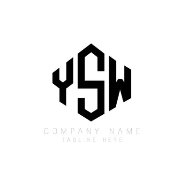 YSW letter logo design with polygon shape. YSW polygon and cube shape logo design. YSW hexagon vector logo template white and black colors. YSW monogram, business and real estate logo.