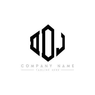 Çokgen şekilli Dj harf logosu tasarımı. DDJ çokgen ve küp şeklinde logo tasarımı. DDJ altıgen vektör logosu şablonu beyaz ve siyah renkler. DDJ başlığı, iş ve emlak logosu.