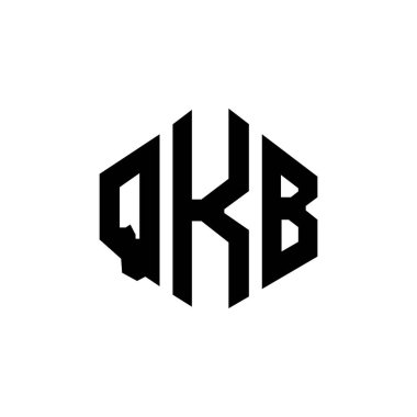 QKB letter logo design with polygon shape. QKB polygon and cube shape logo design. QKB hexagon vector logo template white and black colors. QKB monogram, business and real estate logo.