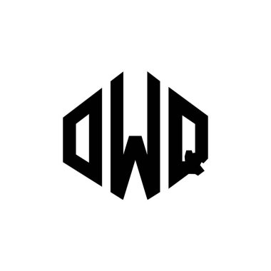 OWQ letter logo design with polygon shape. OWQ polygon and cube shape logo design. OWQ hexagon vector logo template white and black colors. OWQ monogram, business and real estate logo.