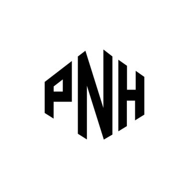 PNH letter logo design with polygon shape. PNH polygon and cube shape logo design. PNH hexagon vector logo template white and black colors. PNH monogram, business and real estate logo.