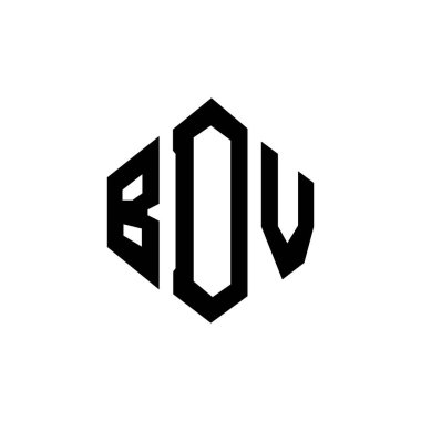 BDV letter logo design with polygon shape. BDV polygon and cube shape logo design. BDV hexagon vector logo template white and black colors. BDV monogram, business and real estate logo.