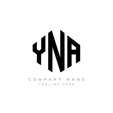 YNA letter logo design with polygon shape. YNA polygon and cube shape logo design. YNA hexagon vector logo template white and black colors. YNA monogram, business and real estate logo.