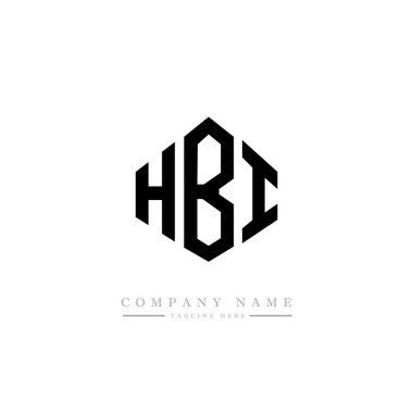 HBI letter logo design with polygon shape. HBI polygon and cube shape logo design. HBI hexagon vector logo template white and black colors. HBI monogram, business and real estate logo.