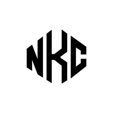 Çokgen şekilli NKC harf logosu tasarımı. NKC çokgen ve küp şeklinde logo tasarımı. NKC altıgen vektör logo şablonu beyaz ve siyah renkler. NKC monogramı, iş ve emlak logosu.