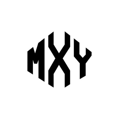 MXY letter logo design with polygon shape. MXY polygon and cube shape logo design. MXY hexagon vector logo template white and black colors. MXY monogram, business and real estate logo.