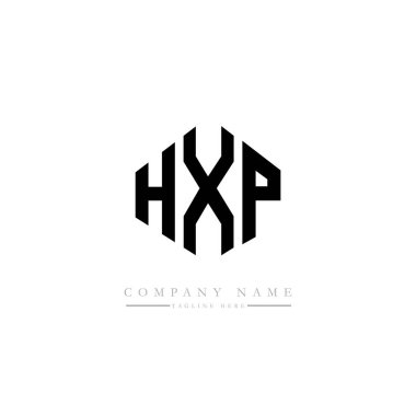 HXP letter logo design with polygon shape. HXP polygon and cube shape logo design. HXP hexagon vector logo template white and black colors. HXP monogram, business and real estate logo.