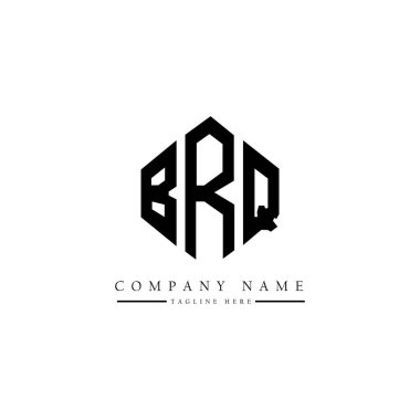 BRQ letter logo design with polygon shape. BRQ polygon and cube shape logo design. BRQ hexagon vector logo template white and black colors. BRQ monogram, business and real estate logo.