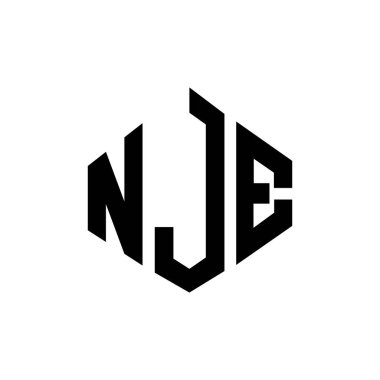 NJE letter logo design with polygon shape. NJE polygon and cube shape logo design. NJE hexagon vector logo template white and black colors. NJE monogram, business and real estate logo.