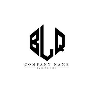 BLQ letter logo design with polygon shape. BLQ polygon and cube shape logo design. BLQ hexagon vector logo template white and black colors. BLQ monogram, business and real estate logo.