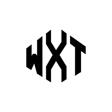 WXT letter logo design with polygon shape. WXT polygon and cube shape logo design. WXT hexagon vector logo template white and black colors. WXT monogram, business and real estate logo.