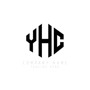 YHC letter logo design with polygon shape. YHC polygon and cube shape logo design. YHC hexagon vector logo template white and black colors. YHC monogram, business and real estate logo.