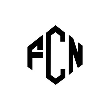 FCN letter logo design with polygon shape. FCN polygon and cube shape logo design. FCN hexagon vector logo template white and black colors. FCN monogram, business and real estate logo.