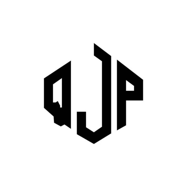 Qjp Letter Logo Design Polygon Shape Qjp Polygon Cube Shape — ストックベクタ