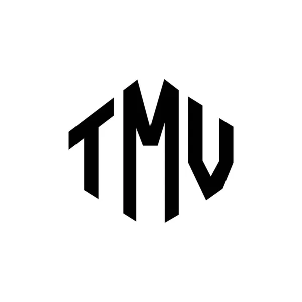 Tmv Schriftzug Logo Design Mit Polygonform Tmv Polygon Und Würfelform — Stockvektor