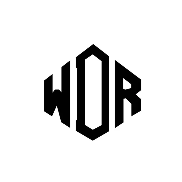 Çokgen Şekilli Wdr Harf Logosu Tasarımı Wdr Çokgen Küp Şeklinde — Stok Vektör