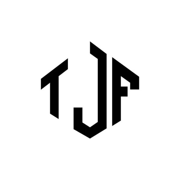 Çokgen Şekilli Tjf Harf Logosu Tasarımı Tjf Çokgen Küp Şeklinde — Stok Vektör