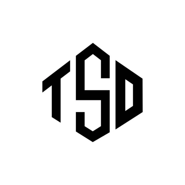 Tso Letter Logo Design Polygon Shape Tso Polygon Cube Shape — Stock Vector