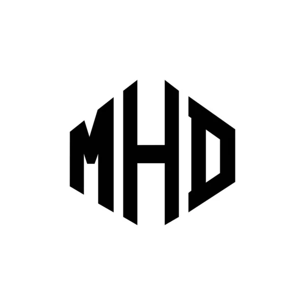 Mhd Letter Logo Design Polygon Shape Mhd Polygon Cube Shape — Stockvector