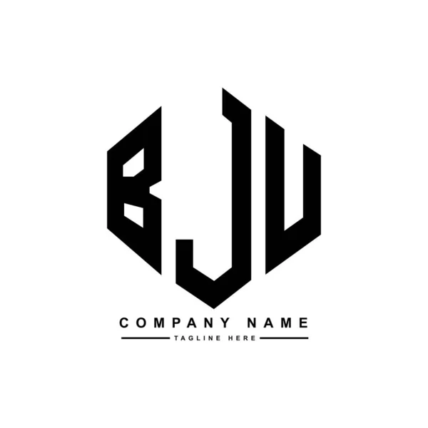 Bju Letter Logo Design Polygon Shape Bju Polygon Cube Shape — Stock Vector