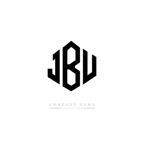 Jbu Letter Logo Design Polygon Shape Jbu Polygon Cube Shape — Stock Vector