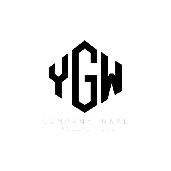 Ygw Letter Logo Design Polygon Shape Ygw Polygon Cube Shape — Stockový vektor