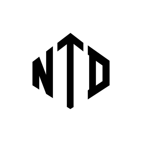 Ntd Letter Logo Design Polygon Shape Ntd Polygon Cube Shape — Stockový vektor