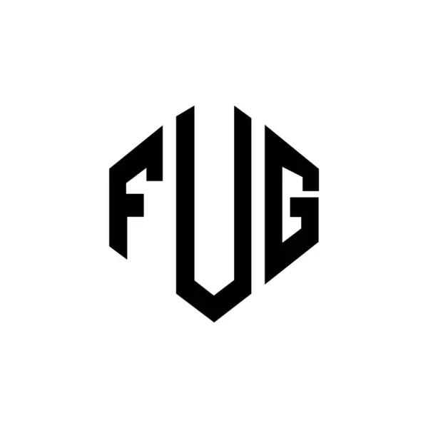 Çokgen Şekilli Fug Harf Logosu Tasarımı Fug Çokgen Küp Şeklinde — Stok Vektör